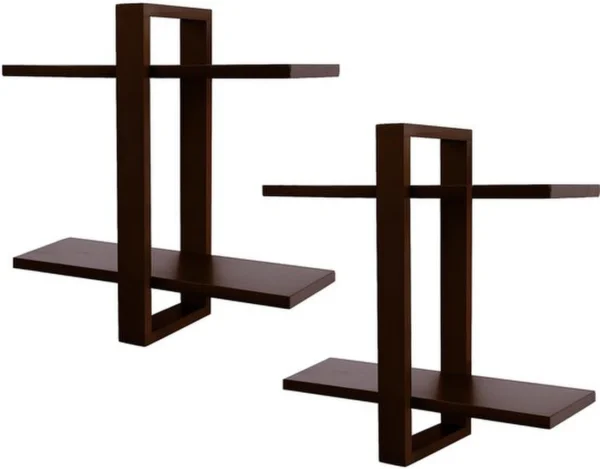 P-87213235992561-20260406083308.webp Unyqoos® Set van 2 multifunctionele houten wandplanken voor stijlvol opbergen en decoreren