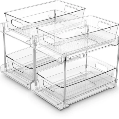 P-87213236032050-20260406100013.webp Unyqoos® Multifunctionele Transparante Organizer Met Schuiflade Voor Keuken, Badkamer En Slaapkamer, 2 Stuks