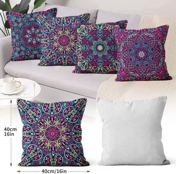 Unyqoos® Set van 4 Bohemian Kussenslopen met Retro Bloemenpatroon voor Binnen en Buiten