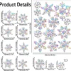 Unyqoos® Set van 65 statisch hechtende sneeuwvlok raamstickers voor winterdecoratie