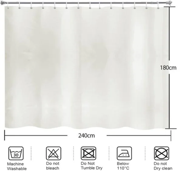 Unyqoos® Extra brede crèmekleurige douchegordijn voor badkamer en ruimteverdeling