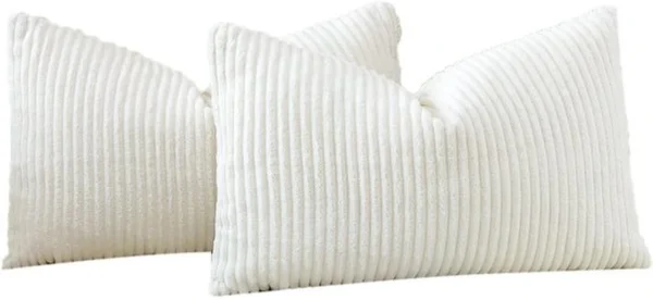 Unyqoos® Set van twee decoratieve corduroy kussenhoezen voor bank en woonkamer