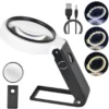 Unyqoos® Opvouwbaar vergrootglas met LED-verlichting en standaard voor nauwkeurige inspectie
