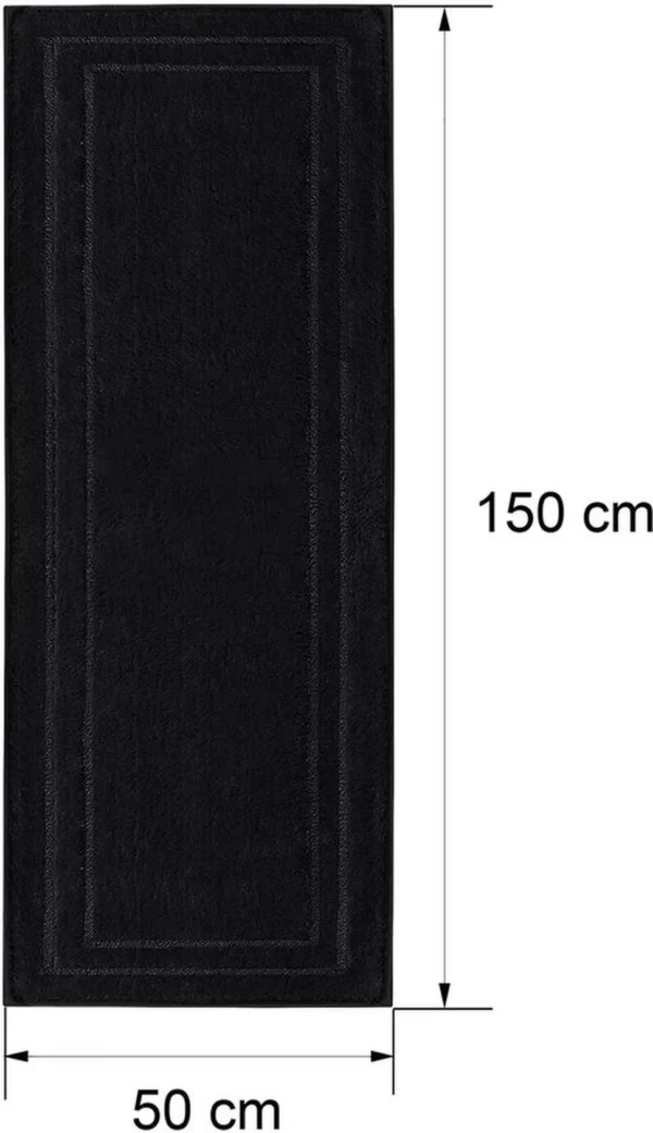 Unyqoos® Zwarte antislip badmat van 50x150 cm voor veilige en droge badkamer