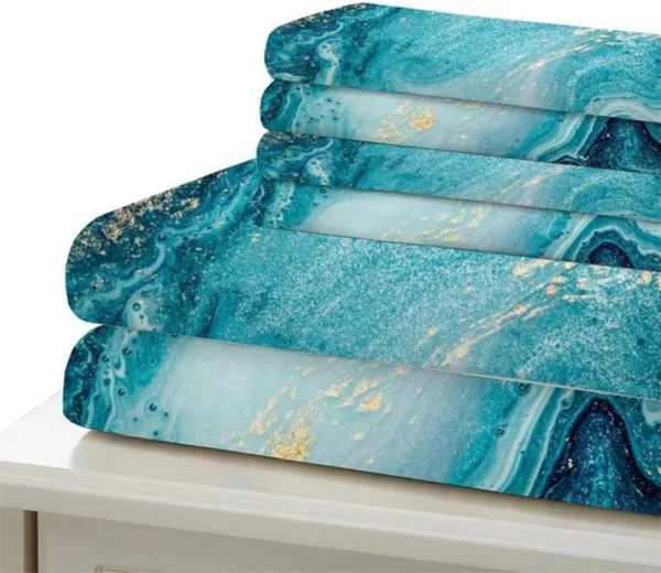Unyqoos® Stijlvol marmer beddengoedset met 3D-print en zachte microvezel