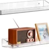 P-87213236115520-20260406081621.webp Unyqoos® Set van 2 veelzijdige acryl zwevende wandrekken voor elke kamer zonder boren