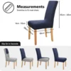 P-87213236122072-20260405183649.webp Unyqoos® Set van 6 elastische stoelhoezen met rugleuning in donkerblauw voor keukenstoelen