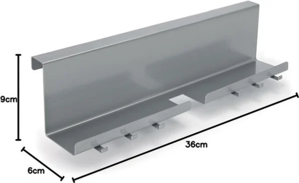 P-87213236126414-20260406115703.webp Unyqoos® Ruimtebesparende metalen houder voor bezems en scheppen met haken