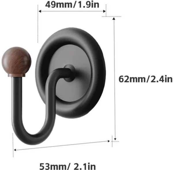 P-87213236138221-20260406115739.webp Unyqoos® Set van 4 zelfklevende ronde wandhaken met houtnerf voor diverse ruimtes