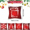 Unyqoos® Set van 4 decoratieve kerstkussenhoezen met winterse motieven voor woondecoratie