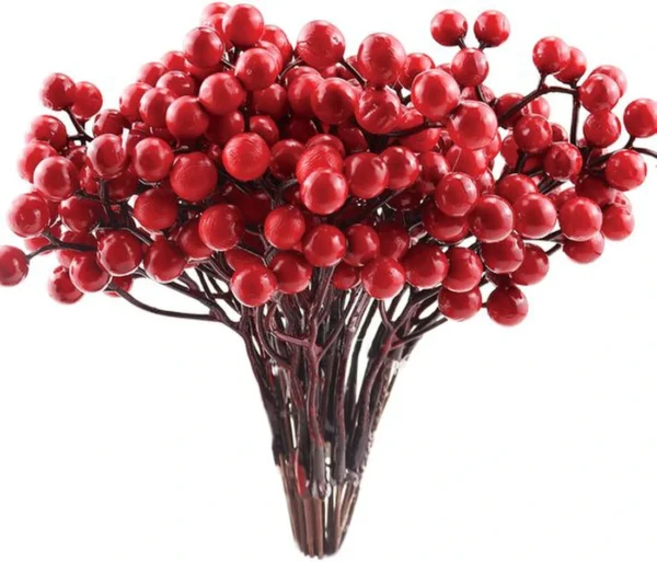 P-87213236145840-20260406093041.webp Unyqoos® Set van 20 rode kunstbessentakken voor veelzijdige kerstversiering