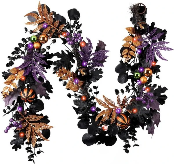 Unyqoos® Halloween-slinger met LED-licht en onbreekbare ornamenten voor feestelijke decoratie