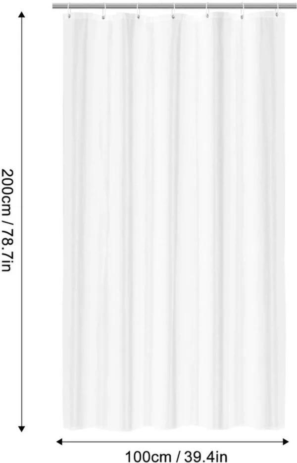 P-87213236197631-20260403113451.webp Unyqoos® Waterafstotend wit douchegordijn van polyester met schimmelwerende eigenschappen