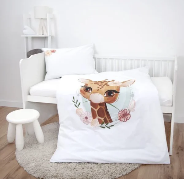 Unyqoos® Kinderbeddengoedset met Giraffe Motief en Omkeerbaar Ontwerp van Katoen