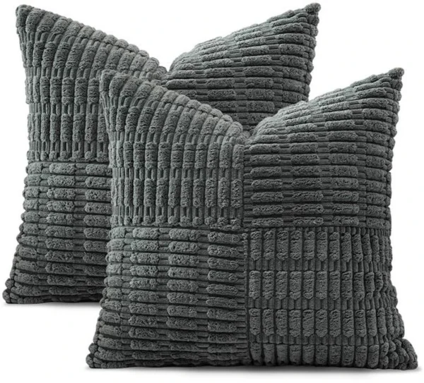P-87213236248110-20260406113523.webp Unyqoos® Set van 2 decoratieve kussenslopen met gestreept corduroy ontwerp voor elk interieur