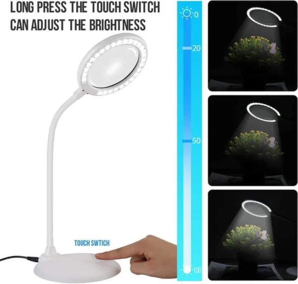 Unyqoos® Verstelbaar vergrootglas met LED-verlichting voor hobby's en professioneel gebruik