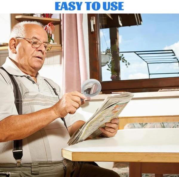 Unyqoos® Opvouwbare leesloep met verstelbare LED-verlichting en ergonomische handgreep