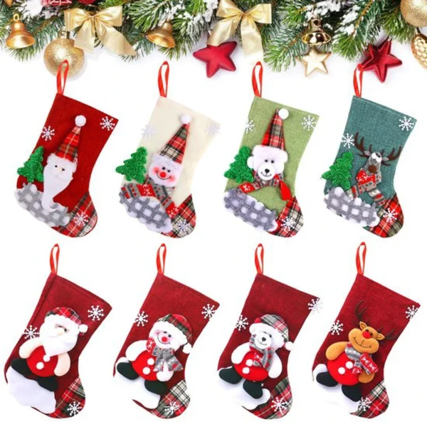 P-87213236285050-20260406093307.webp Unyqoos® Set van 8 feestelijke kerstsokken voor decoratie en cadeauverpakking