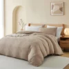 Unyqoos® Omkeerbare beige beddengoedset met geometrisch patroon en ritssluiting