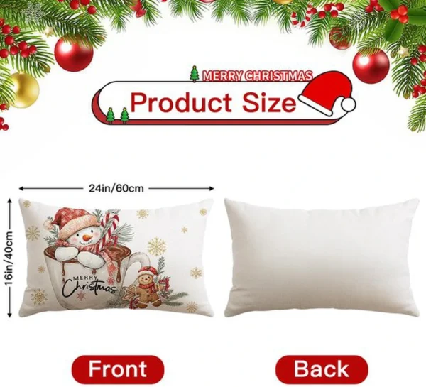 Unyqoos® Set van vier feestelijke kussenslopen met kerstmotief voor sfeervolle decoratie