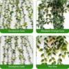 P-87213236303005-20260405141427.webp Unyqoos® Set van Vier Realistische Kunsthangplanten met Zwarte Potten voor Binnen en Buiten