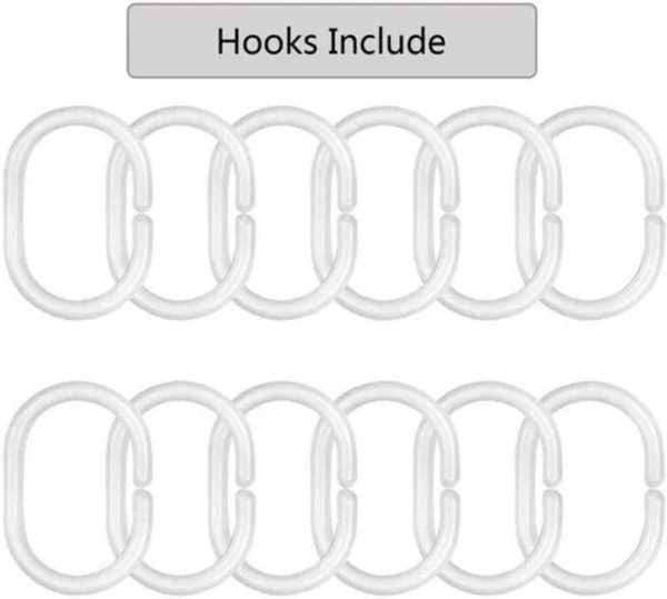 Unyqoos® Waterafstotend Douchegordijn met Schimmelbestendige Coating en Verstelbare Haken, 180x180 cm