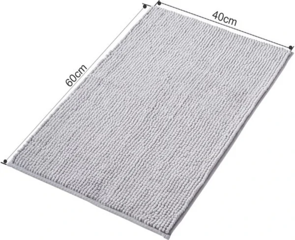 Unyqoos® Zachte Chenille Antislip Badkamermat voor Douche en Toilet, Grijs, 40 x 60 cm