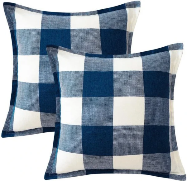 Unyqoos® Set van 2 decoratieve kussenhoezen met geruit patroon voor huisdecoratie, 40 x 40 cm