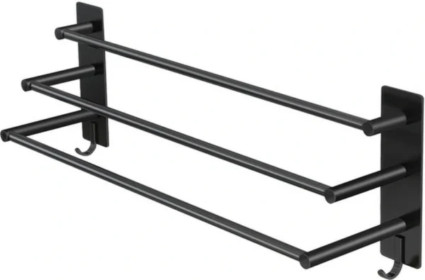 Unyqoos® Stijlvolle 60 cm Zelfklevende Handdoekhouder met Drie Niveaus voor Diverse Ruimtes