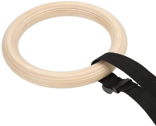 Unyqoos® Houten gymnastiekringen met verstelbare riemen voor veelzijdige lichaamstraining
