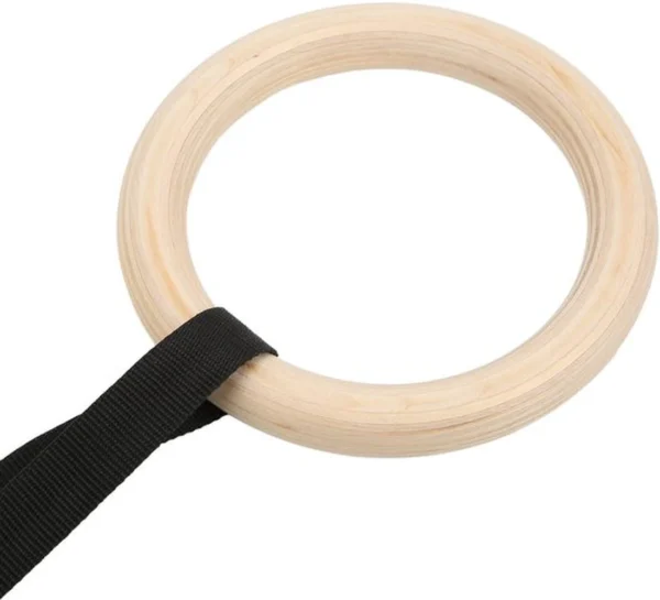 Unyqoos® Houten gymnastiekringen met verstelbare riemen voor veelzijdige lichaamstraining