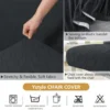 Unyqoos® Donkergrijze elastische stoelhoezen set van 6 voor diverse gelegenheden