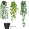 Unyqoos® Set van drie decoratieve kunsthangplanten in pot voor interieur en buitenruimte