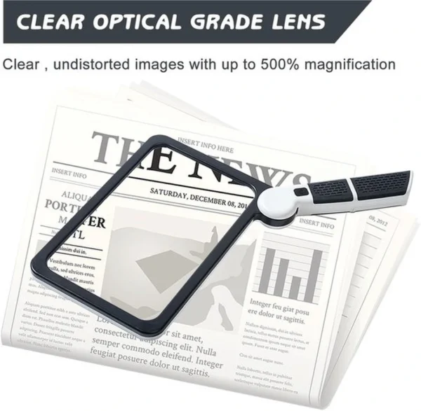 Unyqoos® Vouwbare leesloep met LED-verlichting en 5x vergrotende lens voor senioren