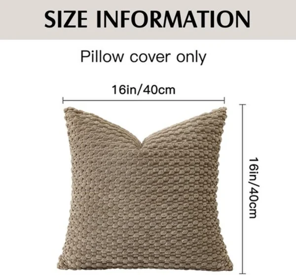 Unyqoos® Set van 2 zachte bruine sierkussenslopen van ribfluweel voor interieurdecoratie