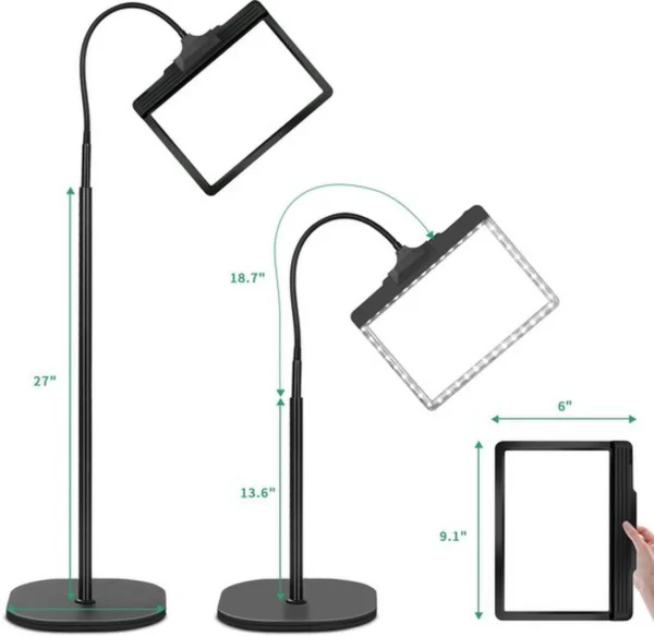 Unyqoos® Oplaadbaar vergrootglas met led-verlichting en flexibele zwanenhals voor veelzijdig gebruik extra lang