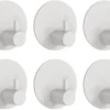 P-87213236486950-20260405184054.webp Unyqoos® Set van 6 witte zelfklevende roestvrijstalen haken voor diverse ruimtes