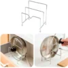 P-87213236487940-20260406100709.webp Unyqoos® Ruimtebesparende roestvrijstalen houder voor deksel en snijplank