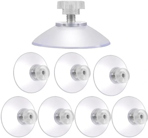 Unyqoos® Set van 8 transparante zuignappen met schroefdraad voor diverse toepassingen