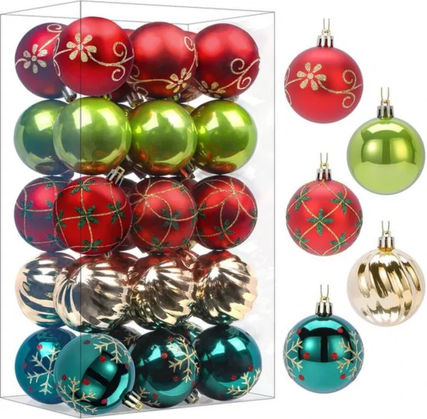 Unyqoos® Kerstballen set van 30 stuks in rood, en goud voor feestelijke decoratie