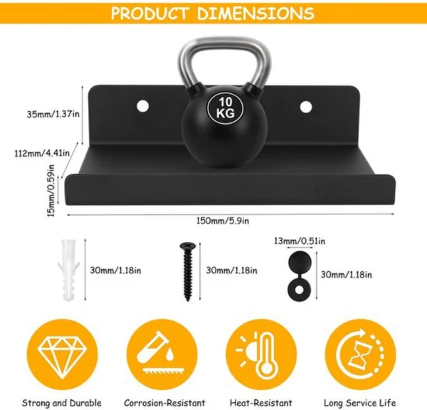 P-87213236535071-20260406082924.webp Unyqoos® Set van vier zwarte wandrekken voor veelzijdige opslag en decoratie