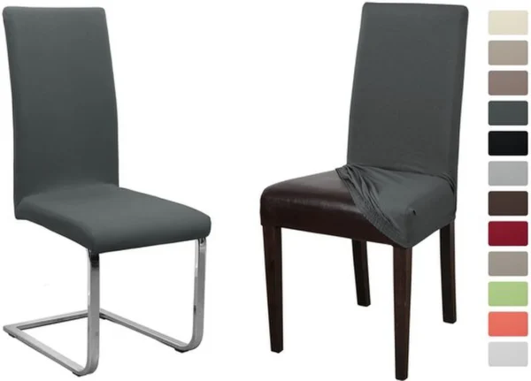 P-87213236545422-20260405181859.webp Unyqoos® Set van twee elastische stoelhoezen in donkergrijs voor optimale bescherming