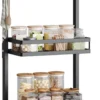 P-87213236586010-20260406101628.webp Unyqoos® Ruimtebesparend zwart kruidenrek met drie lagen en handige haken