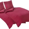 Unyqoos® Beddengoedset van Zacht Microvezel voor Comfortabele Nachtrust, 4-delig, Rood, Met Praktische Ritssluitingen en Bandjes