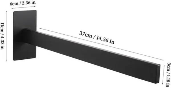 P-87213236618232-20260405182922.webp Unyqoos® Zwarte zelfklevende handdoekhouder zonder boren voor badkamer en keuken