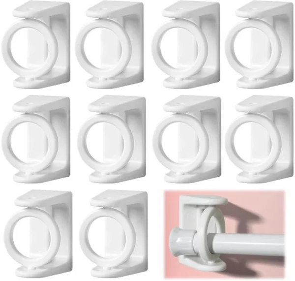 Unyqoos® Set van 10 Zelfklevende Gordijnstanghouders voor Eenvoudige Installatie