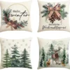 P-87213236629050-20260406112038.webp Unyqoos® Set van 4 decoratieve kussenslopen voor feestelijke kerstsfeer in huis