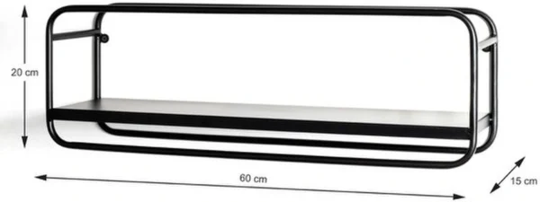 Unyqoos® Modern zwart metalen wandrek voor stijlvolle en efficiënte opslag