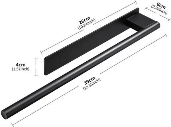 P-87213236647942-20260405183253.webp Unyqoos® Stijlvolle zwarte zelfklevende handdoekhouder voor badkamer en keuken