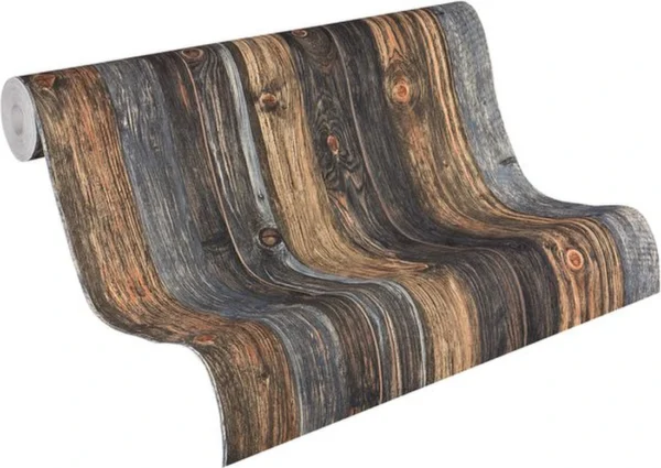 Unyqoos® Fotorealistisch houtlook vliesbehang voor een warme en natuurlijke uitstraling